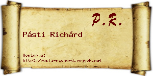 Pásti Richárd névjegykártya
